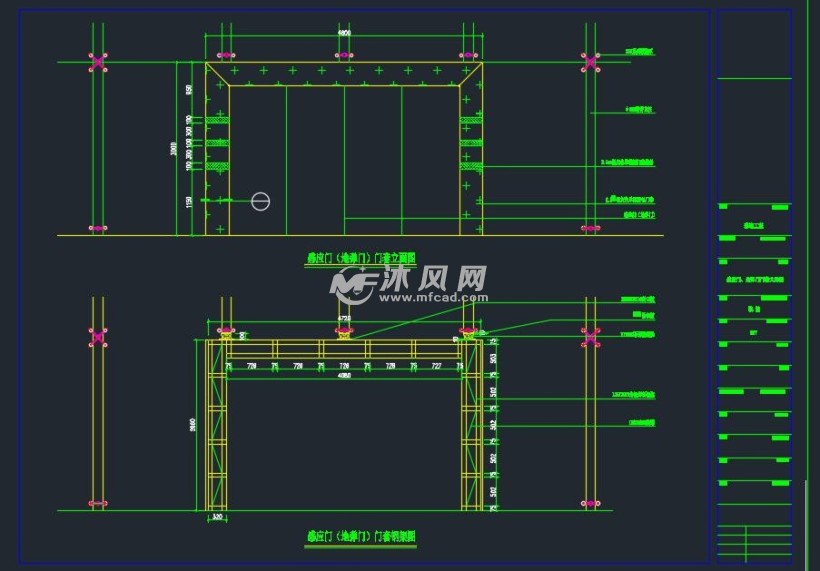 感應門與地彈門門套大樣圖