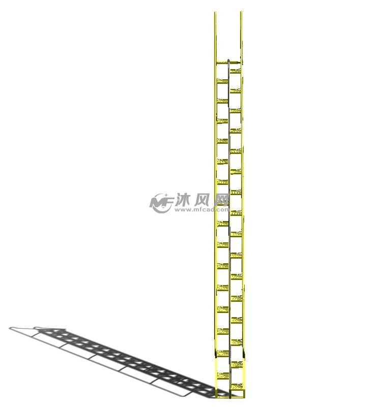 交替钢踏步楼梯正视图