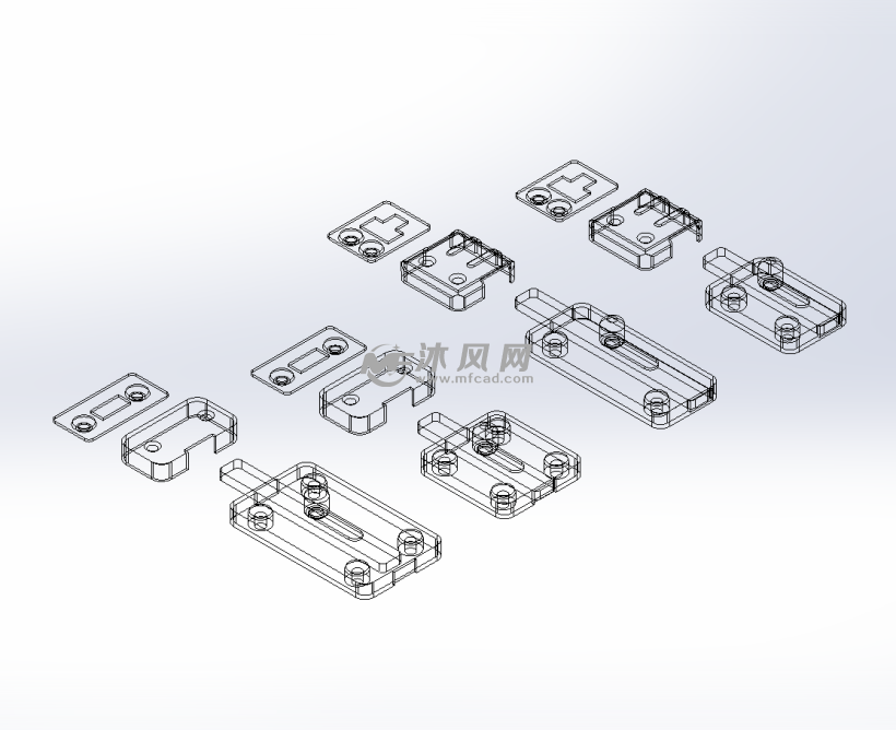 4款伸缩插销锁扣机箱插销 - 小五金模型图纸 - 沐风网