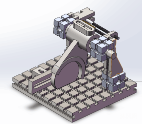 基于sw拔叉类零件组合夹具(3个拔叉)图纸合集的封面图