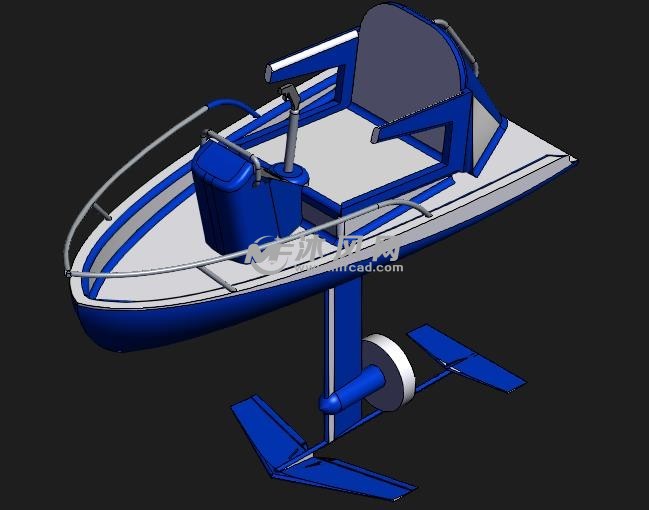 水翼艇设计三维模型 - 海洋船舶图纸 - 沐风网