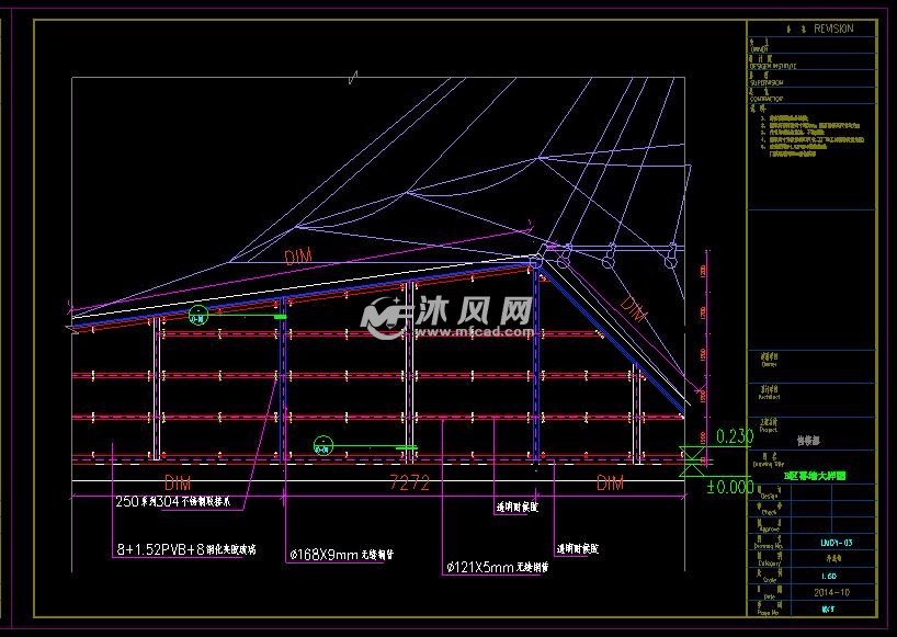 三層部分為鋼結構,設計範圍:點式玻璃幕牆,地彈簧門,建築面積:5160㎡