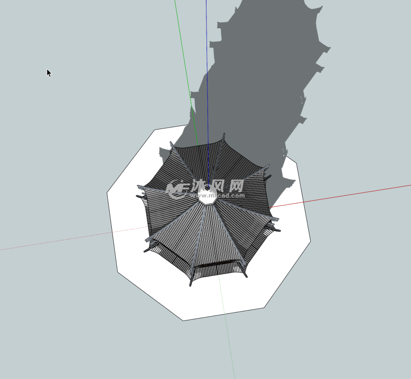 古建築_八角閣- 建築模型圖紙 - 沐風網