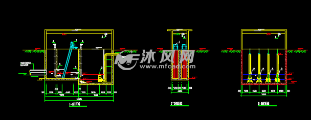 粗格柵及提升泵房平剖面圖