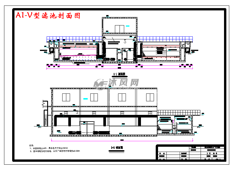 v型滤池结构图图片