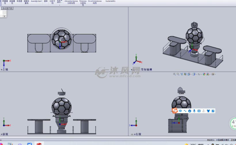 球场建筑物设计模型 建筑模型图纸 沐风网