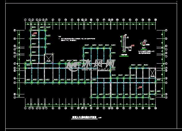 五層磚混教學樓加固改造施工圖- 結構圖紙 - 沐風網