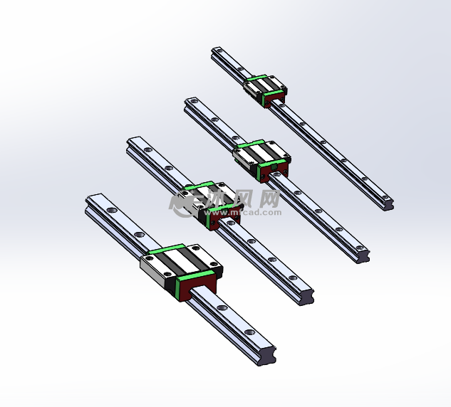 hgw法兰滑轨滑块-5规格 - 小五金模型图纸 - 沐风网