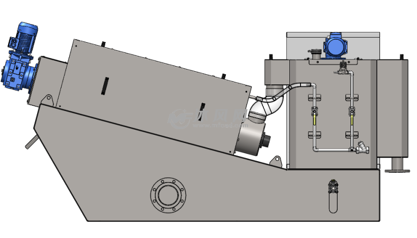 dl301叠螺污泥脱水机三维建模