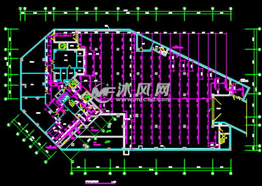 地下室自动喷淋平面布置图商住楼给排水消防设计图(气灭 自喷) ,图纸