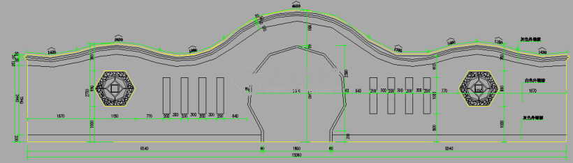 月亮门洞立面图