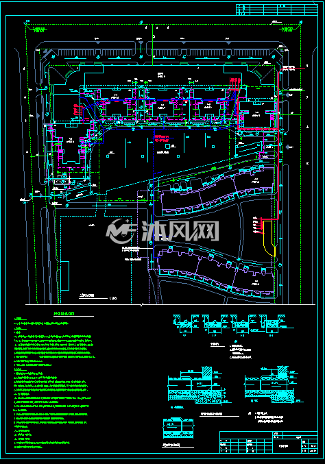 某小区室外雨水及污水管网设计cad施工图- 环保图纸 - 沐风网