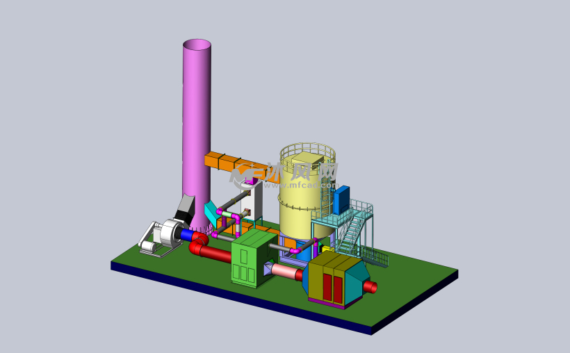 沸石转轮加旋转式rto设计图 - 换热压力容器图纸 - 沐风网