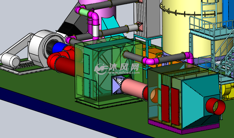 沸石转轮加旋转式rto设计图 - 换热压力容器图纸 - 沐风网