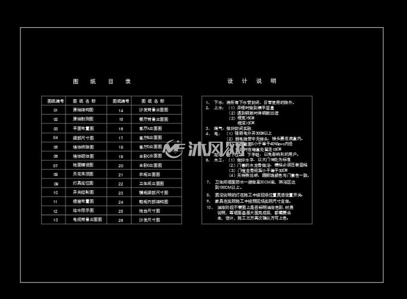 图纸目录及设计说明