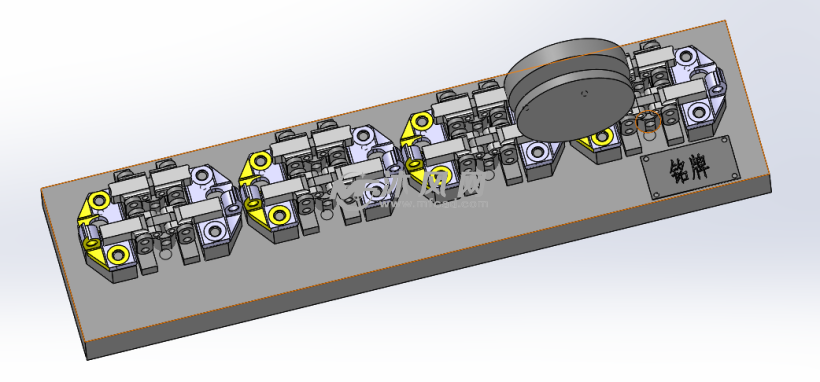 多工位四轴加工工装 - 工装图纸 - 沐风网