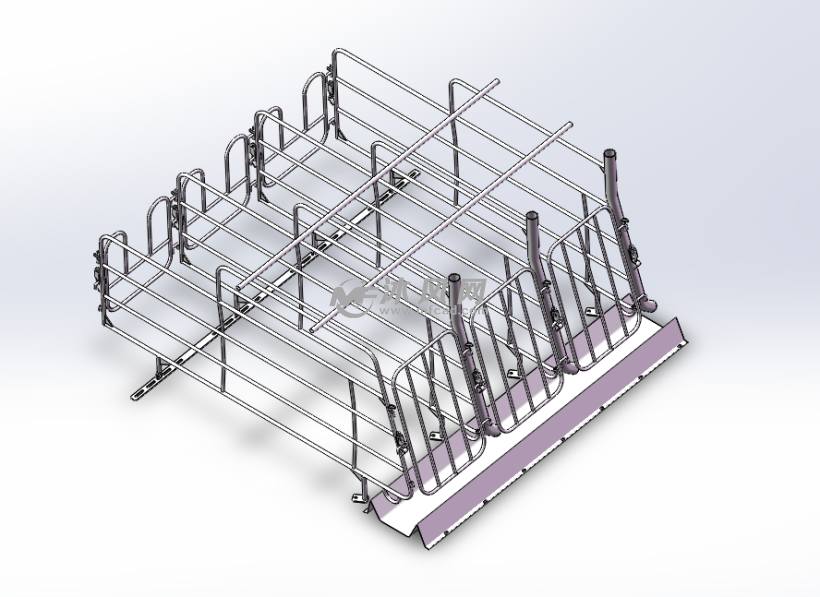 圆钢限位栏总图 - 建筑模型图纸 - 沐风网