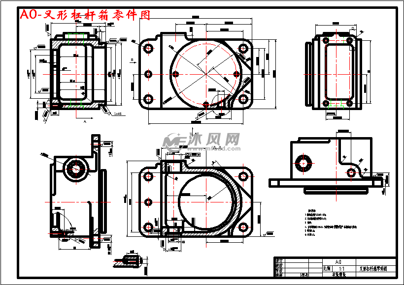 叉形杠杆箱机械加工工艺规程车床专用夹具设- 设计方案图纸 - 沐风网