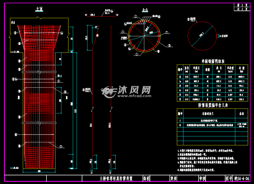 斜拉桥工程防雷设施避雷针安装详图- 电气工程图纸 - 沐风网