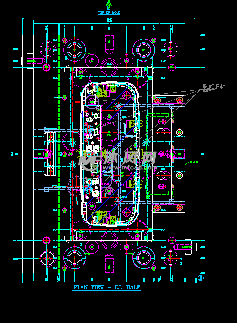 131机壳上盖模具设计3d图- 注塑模图纸 - 沐风网