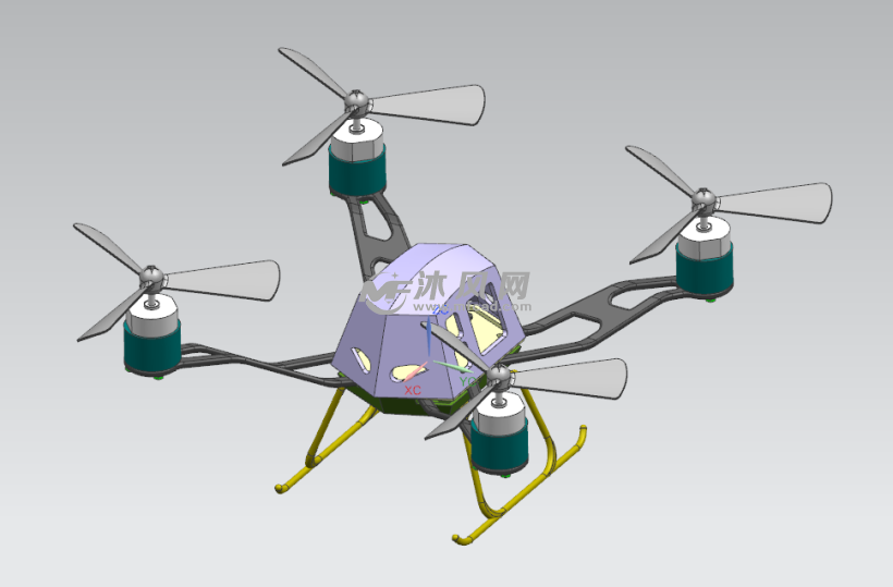 四轴无人机3d设计