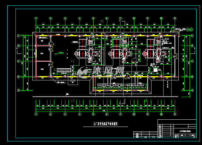 3x3200kw水电站厂房建筑结构布置图- 电站厂房图图纸 - 沐风网