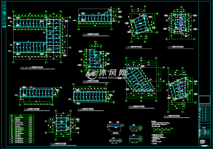 某钢结构连廊结构设计cad施工图