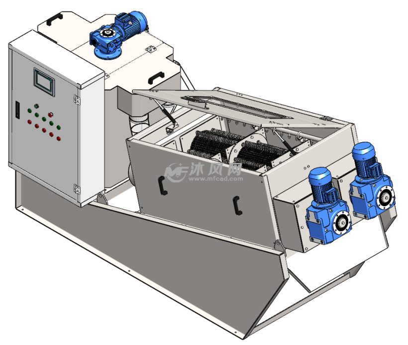 dl302叠螺污泥脱水机三维建模