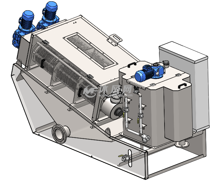 dl302叠螺污泥脱水机三维建模