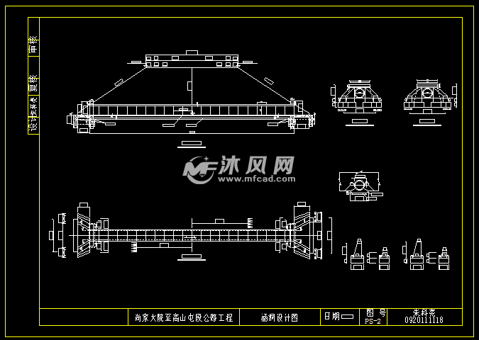 涵洞图横断面交叉口路线纵断面排水图图纸参数图纸id: 1055669图纸