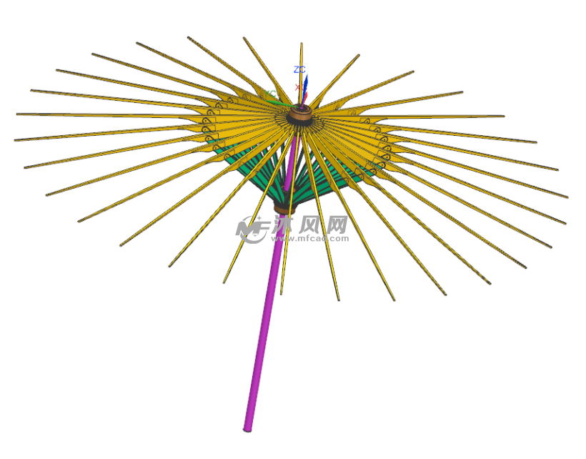 油纸伞骨架设计