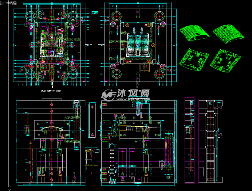 路由器上蓋注塑模具結構設計圖紙