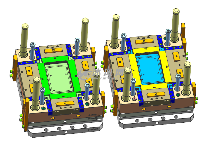 模具位平板中框,五金件包胶,外面包软胶,双色模.
