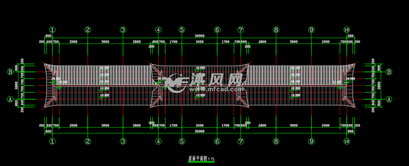 仿古游廊文化长廊歇山屋面