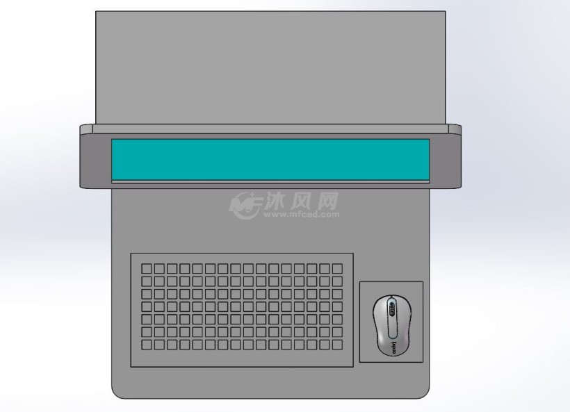 計算機正面圖計算機側視圖一種可移動的計算機,包括鍵盤鼠標,顯示器