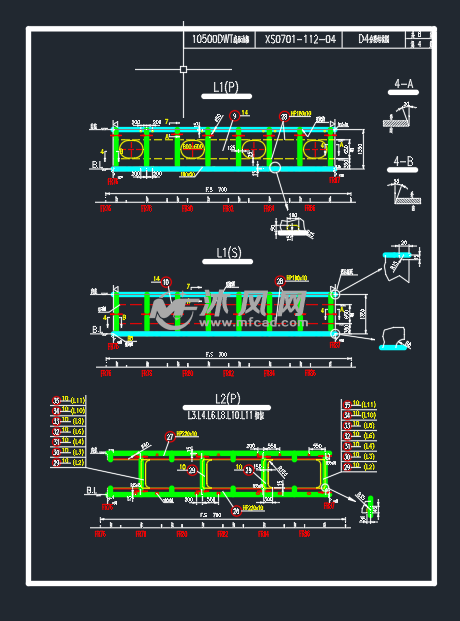 10500dwt油船d4分段 - 海洋船舶图纸 - 沐风网