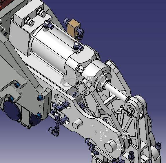 气缸施力连杆机构