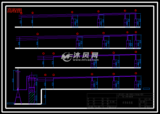 打磨车间旋风除尘器系统设计 设计方案图纸 沐风网