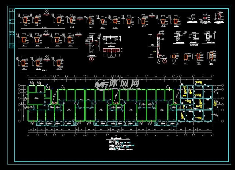 二层楼面结构平面图