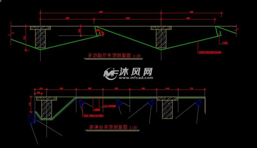 表演臺吊頂剖面圖