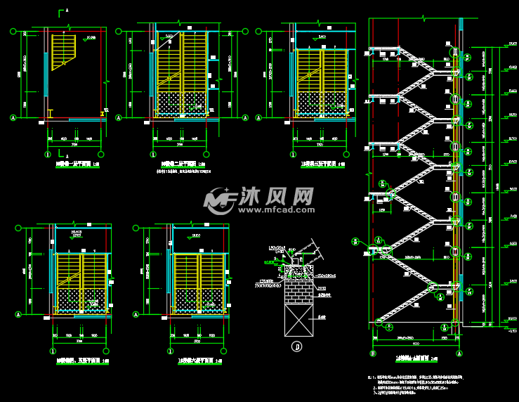 某車間多層鋼框架結構施工圖- 結構圖紙 - 沐風網