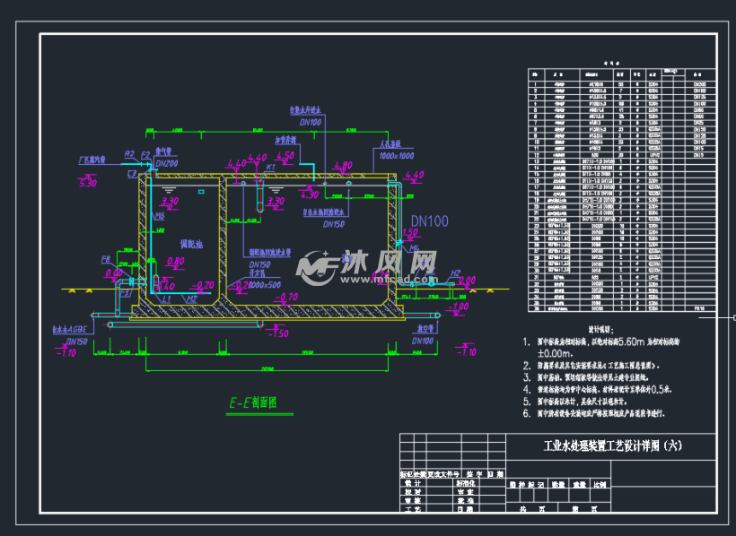 工业水处理装置工艺设计详图 - 污水处理设备图纸 - 沐风网
