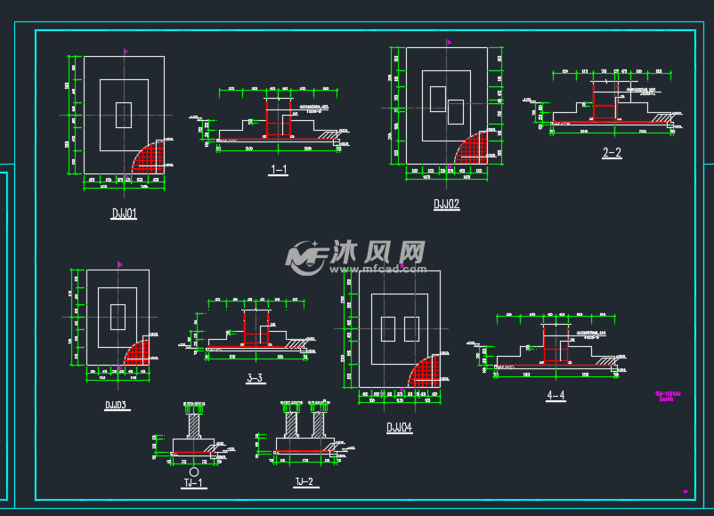 单层框架加砌体混合结构粮食储藏转运仓结施- 工农业建筑图纸 - 沐风