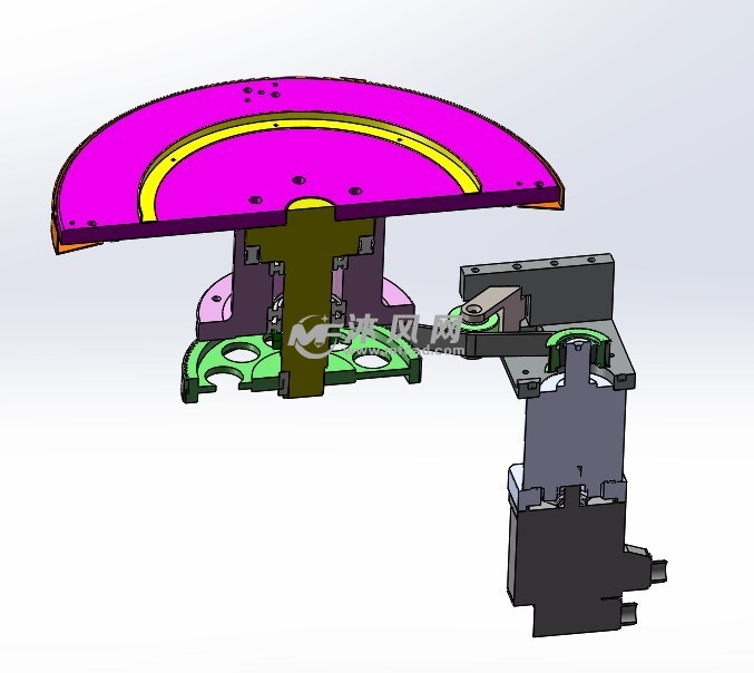 主动轮 锥型套结构通过同步带进行传动;大带轮带动整个转盘转动