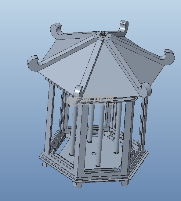 仿古灯笼造型 - 灯图纸 - 沐风网