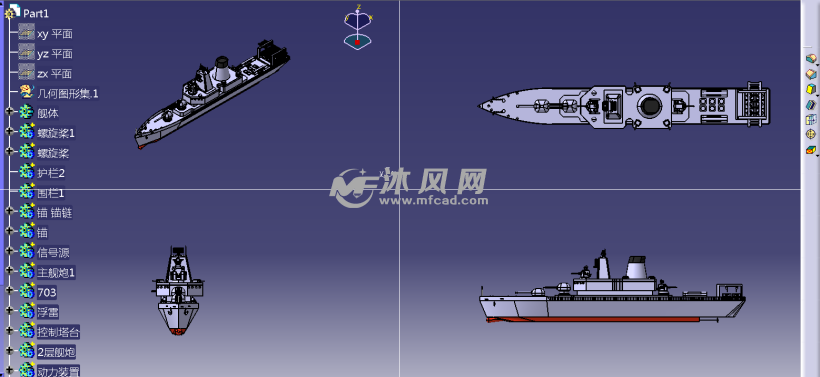 驱逐舰参考模型设计 - 海洋船舶图纸 - 沐风网