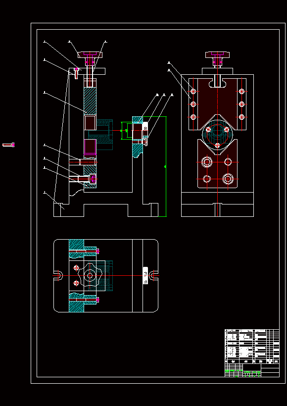 夾緊機構選用絲桿和星型螺母組成的單個螺旋夾緊機構壓緊,當我們把