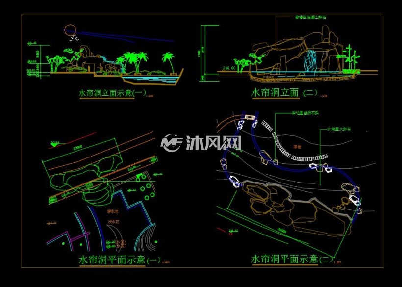 特色水景施工图合集
