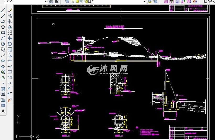 水涵洞立面剖视图