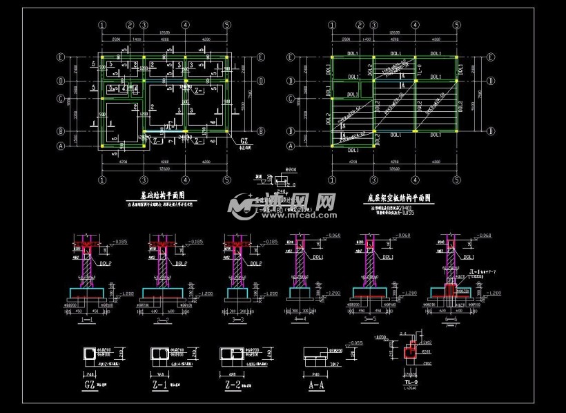 农村二层砖混基础图图片